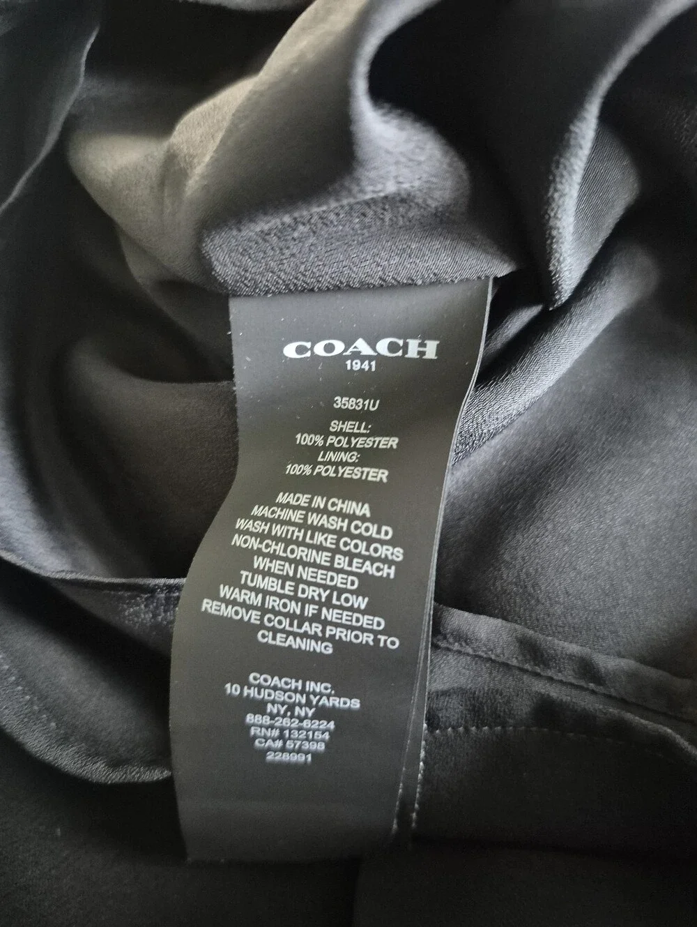 COACH Shirt Dress Black With Blue Detachable Collar Size 2